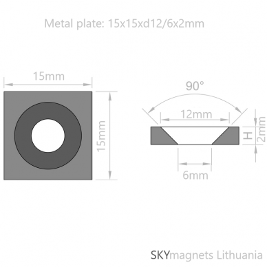 15x15xd12/6x2 Metal plate