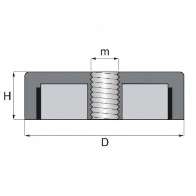 D16x5.2xM3 magnetinis laikiklis su vidiniu sriegiu
