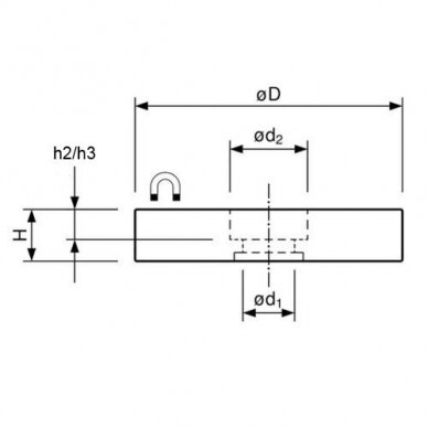 D22x6.5 Прорезиненный магнитный держатель с цилиндрической выемкой